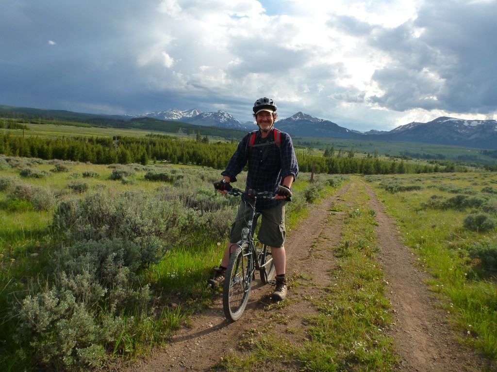 Steve & Bicycle in Yellowstone National Park