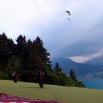 Paragliding over Lake Annecy, France