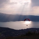 Paragliding over Lake Annecy, France